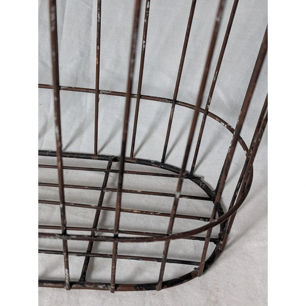 Vintage Style Brown Wire Storage Basket No. 1 Plaque Industrial Farmhouse Decor